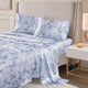 Madison Park Essentials Printed Satin Sheet Set, Queen Blue Marble