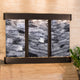 Olympus Falls Water Fountain, Black Spider Marble, Blackened Copper, Round