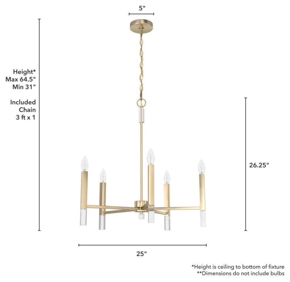 Hunter Sunjai Alturas Gold 5 Light Chandelier Light