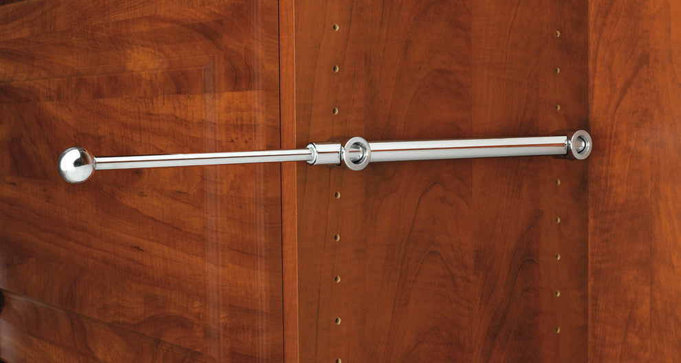 Sliding Valet Rod for Custom Closet Systems, Chrome