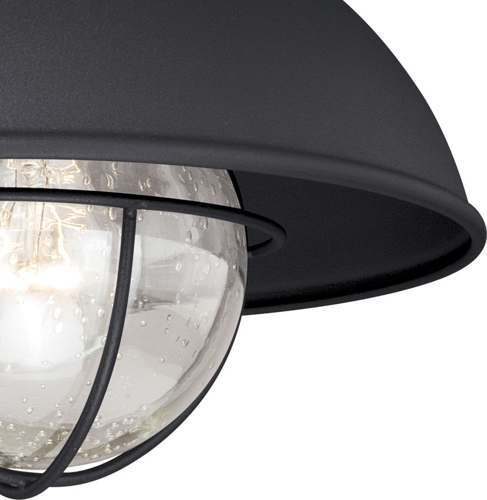 Harwich 10" Outdoor Flush Mount Ceiling Light Textured Black
