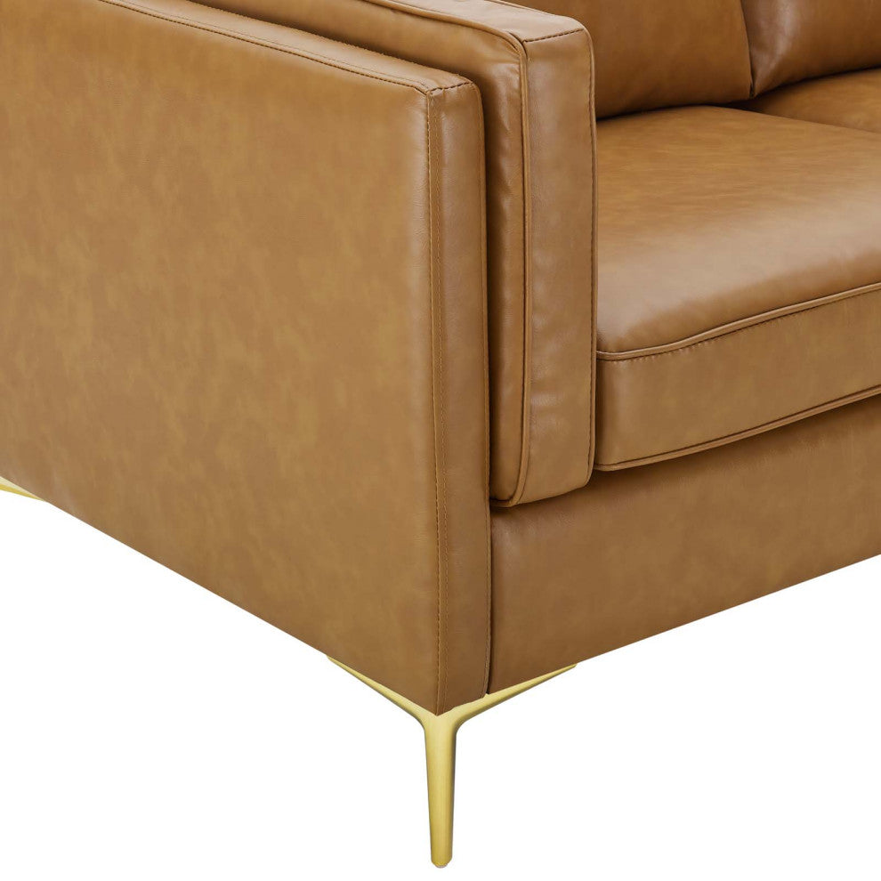 Kaiya Vegan Leather Sofa, Tan