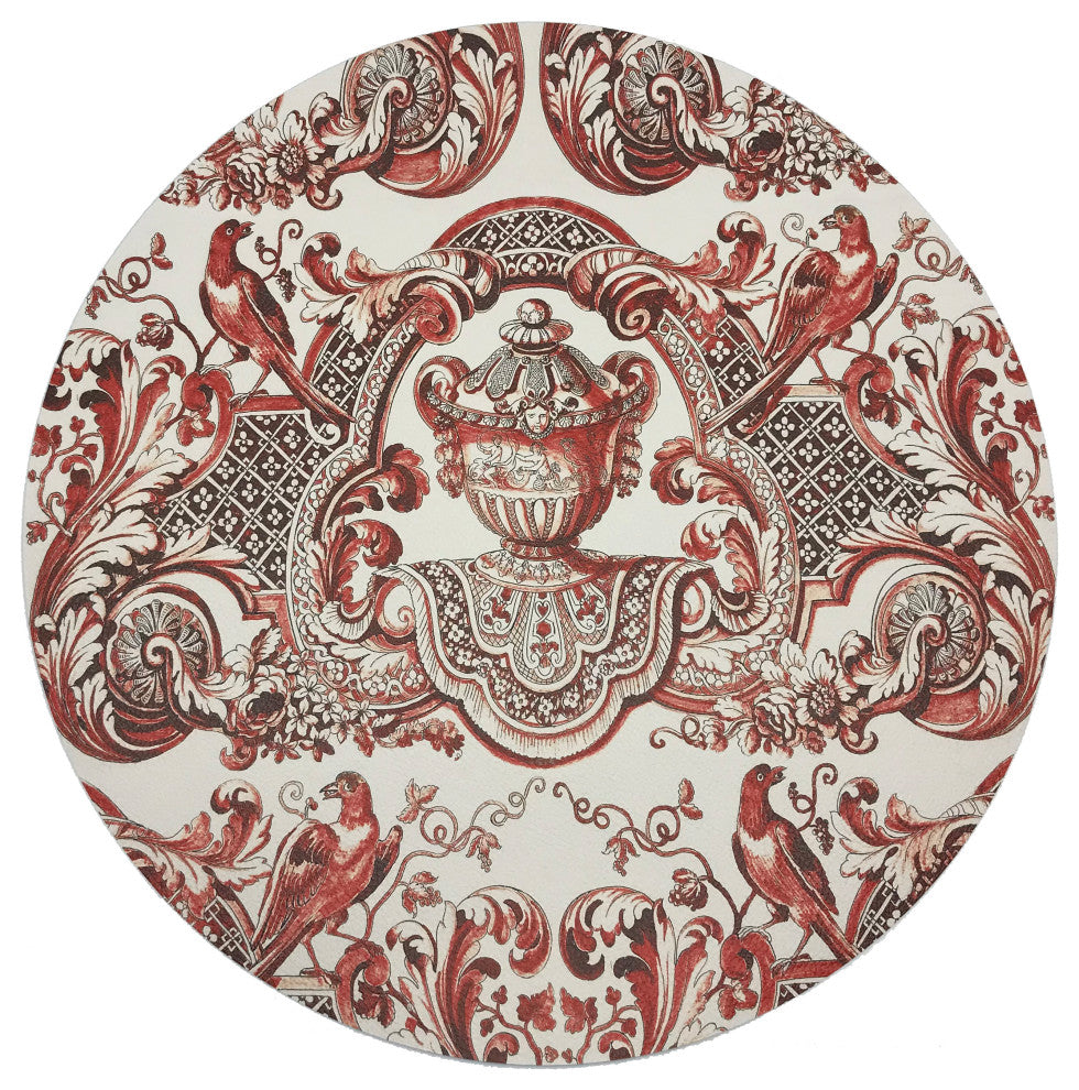 Royal Delft William And Mary Red 16" Round Pebble Placemats, Set of 4