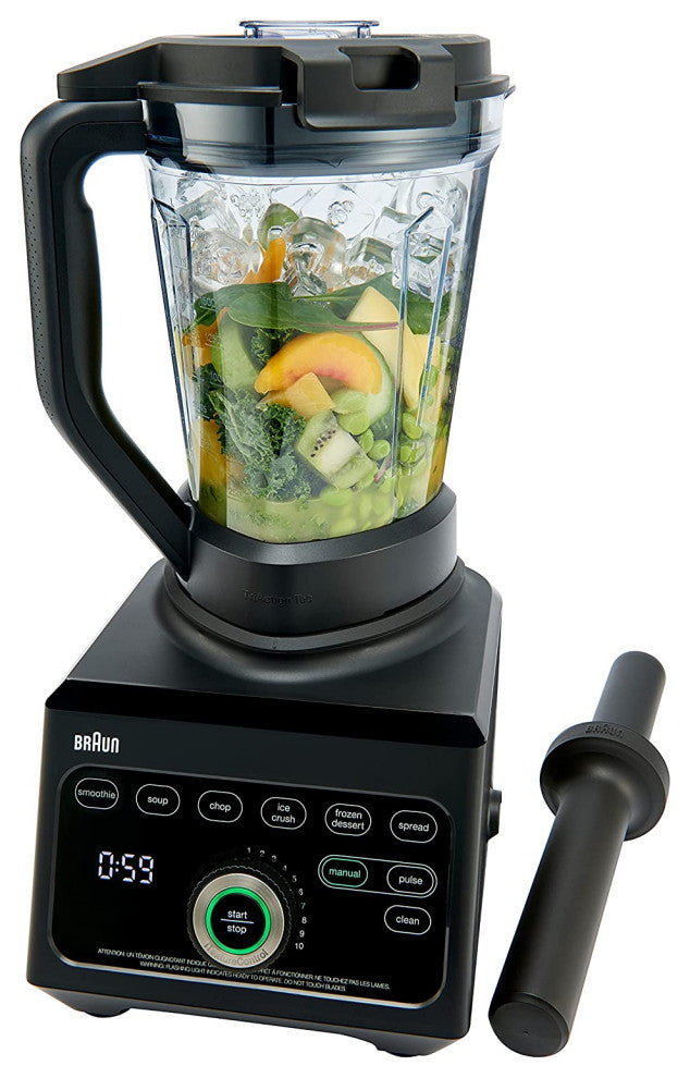 Braun TriForce Power Blender 1600 Watts, 18 Food Programs - Black