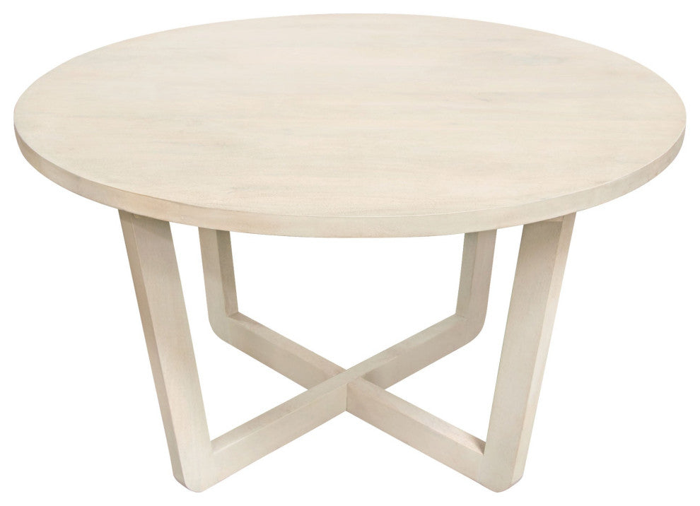 Solano 51" Round Dining Table, Natural Gray
