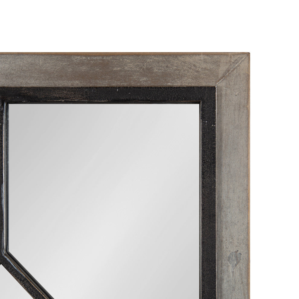 Bakersfield Wood Framed Mirror, Gray,16"x42"