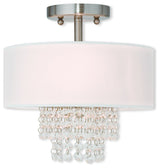 Livex 51025-91 2 Light Brushed Nickel Ceiling Mount, Brushed Nickel