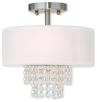 Livex 51025-91 2 Light Brushed Nickel Ceiling Mount, Brushed Nickel