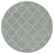 Central Park Solid and Border Ice Blue, Sage Area Rug, 9'9" Round