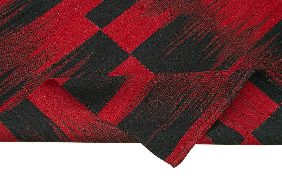 Rug N Carpet - Handmade Oriental 6' 11'' x 9' 2'' Modern Design Wool Kilim Rug