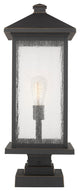 Zlite 531PHBXLS-SQPM-ORB 1-Light Outdoor Pier Mounted Fixture, Clear Beveled