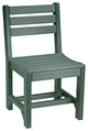 Set of 4 Poly Island Dining Chairs, Green, Dining Height