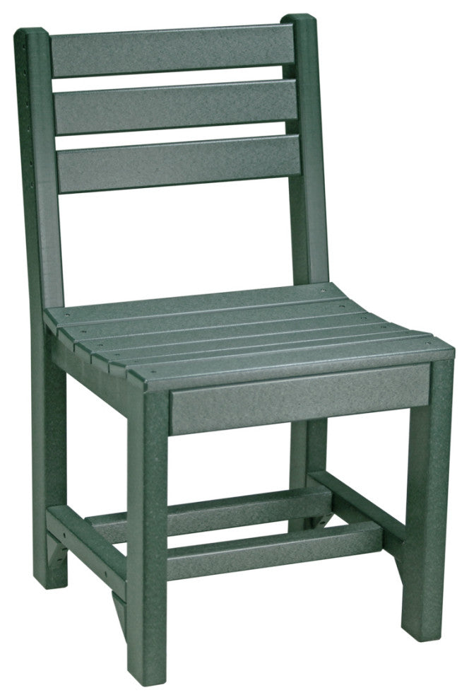 Set of 4 Poly Island Dining Chairs, Green, Dining Height