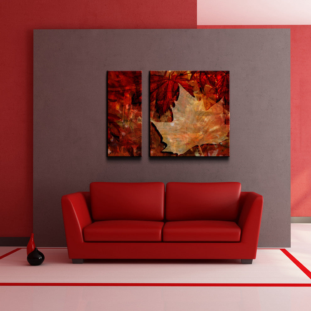 Abstract Autumn Canvas Wall Art, 2-Piece Set