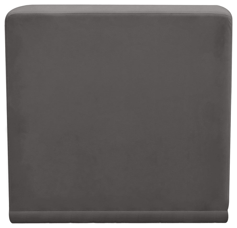 Relax Velvet Upholstered Armless Chair, Grey