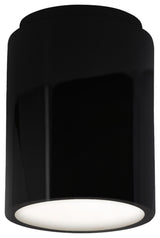 Radiance Cylinder Outdoor Flush-Mount, Black, Matte White, LED