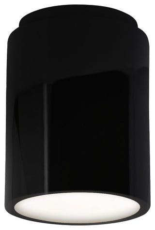 Radiance Cylinder Outdoor Flush-Mount, Black, Matte White, LED