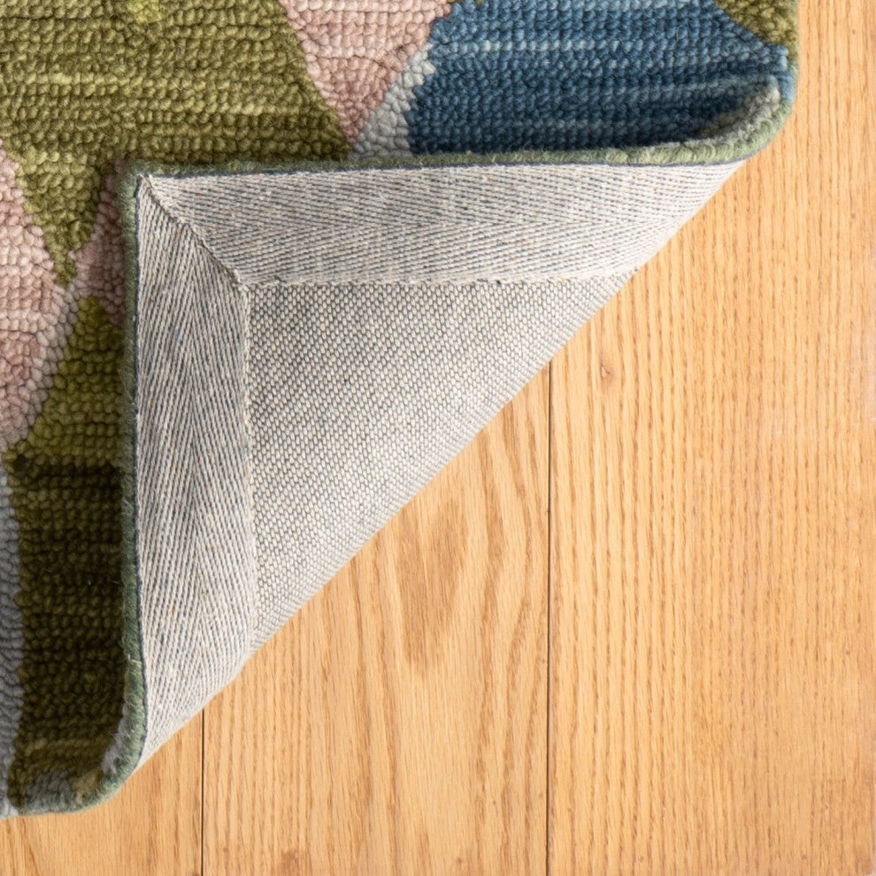 Kit Kemp x Dash & Albert Deer Leap Coral Hand Hooked Wool Rug, Multi, 2'6" x 8'