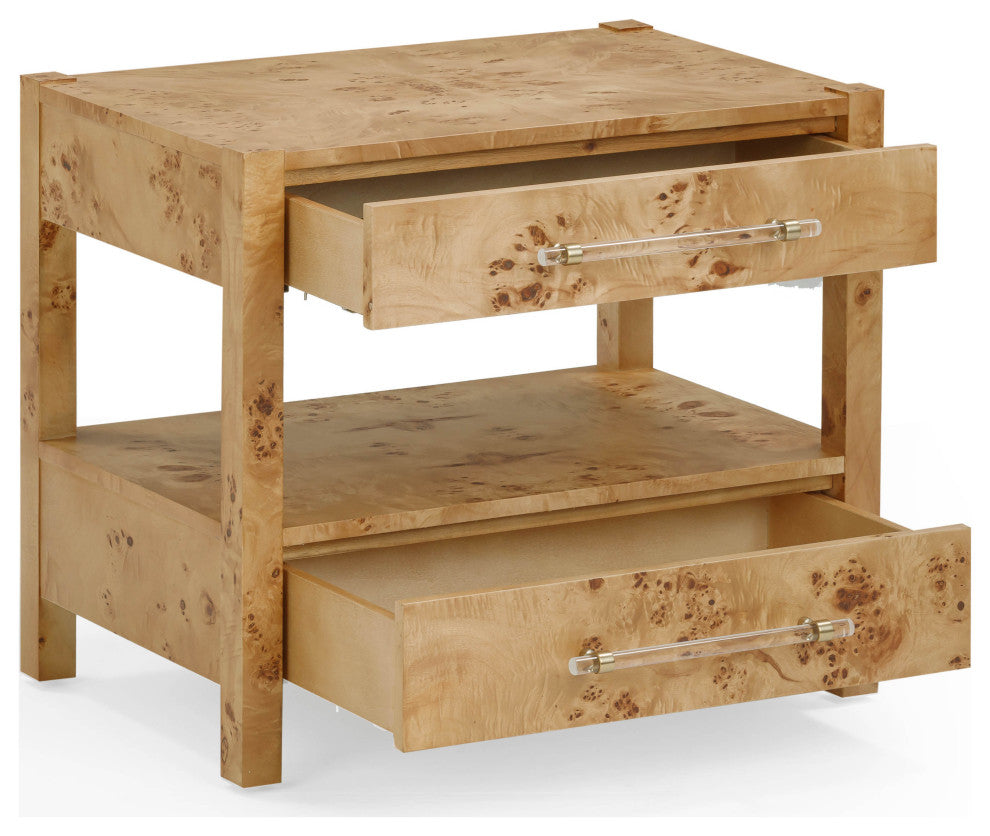 Brandyss Nightstand, Honey Burl