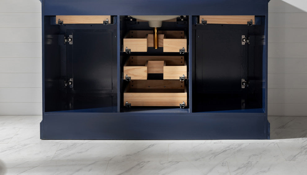 The Finchley Bathroom Vanity, Blue, 54", Single Sink, Freestanding