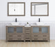 Vanity Art Vanity Set With Vessel Sink, Driftwood Gray, 84", Standard Mirror