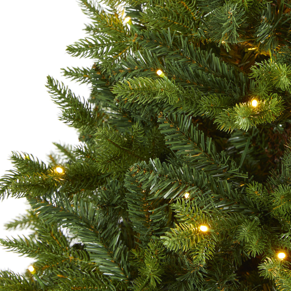 6' Fraser Fir Natural Look Faux Xmas Tree W/Lights Base & Bendable Branches