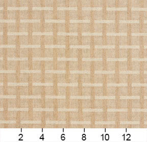 Beige Natural Geometric Checkered Upholstery Fabric By The Yard