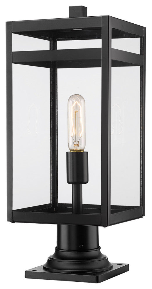 Z-LITE 596PHMR-533PM-BK 1 Light Outdoor Pier Mounted Fixture, Black