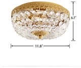 Jessica Brushed Brass 3-Light Crystal Basket Flush Mount