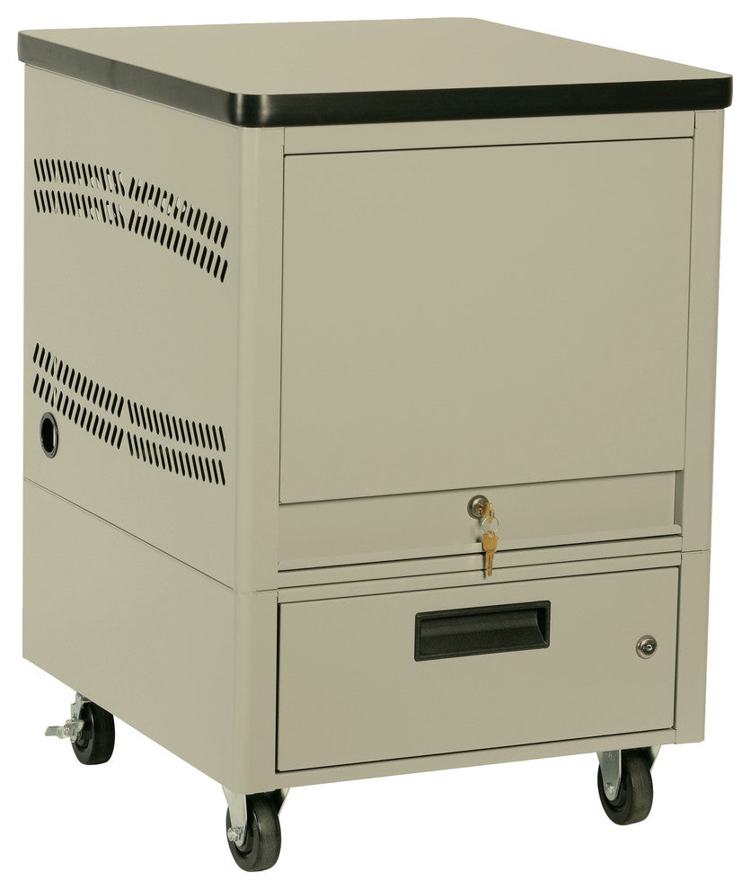 Laptop Depot Cart With 5 Capacity Unit, Bone White