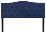 Cambridge Tufted Upholstered Queen Size Headboard in Navy Fabric