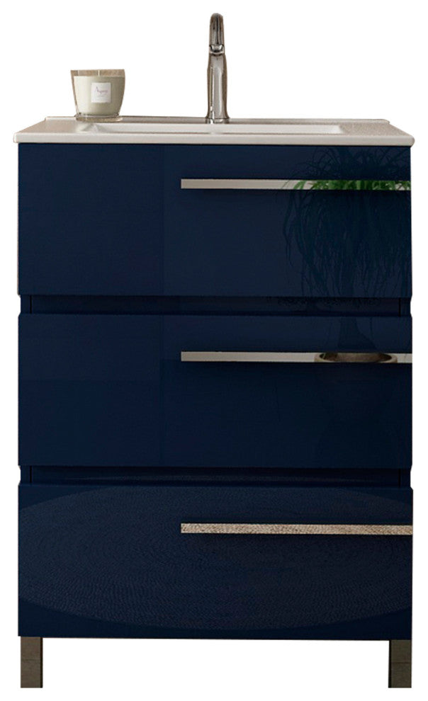 Eviva Olivia 24" Marino Blue Free Standing Bathroom Vanity