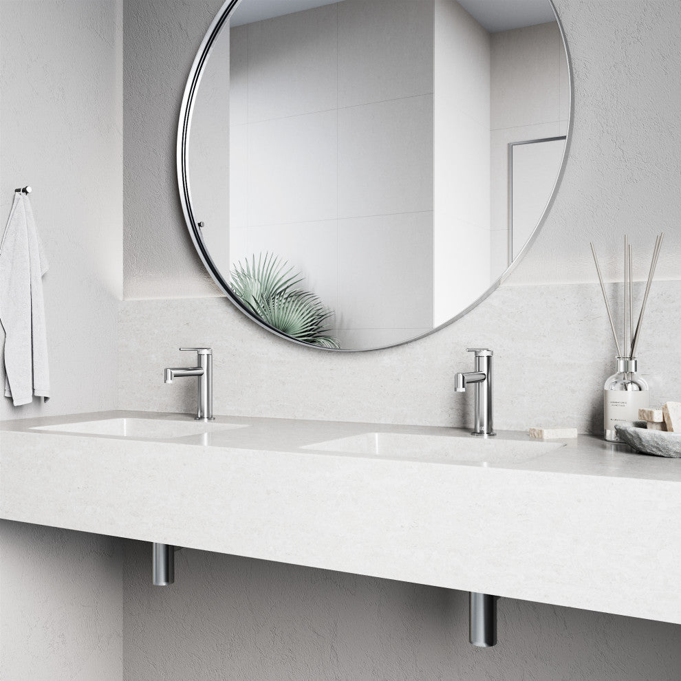 VIGO Sterling 7" H Single Handle Single Hole Bathroom Faucet, Chrome, Without Extras