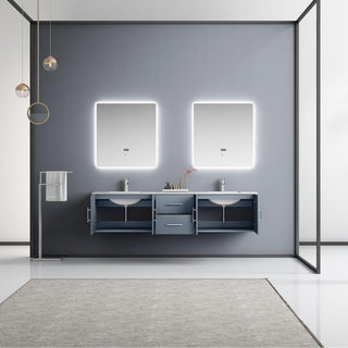 Geneva Transitional Dark Grey 80" Double Vanity Set