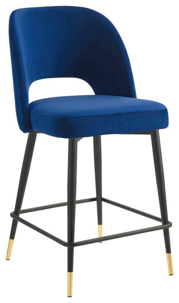 Rouse Performance Velvet Counter Stool, Navy
