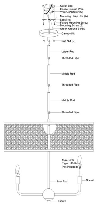 Vaxcel Lighting P0395 Berens 5 Light 24"W Rattan Cane Drum - Matte Black