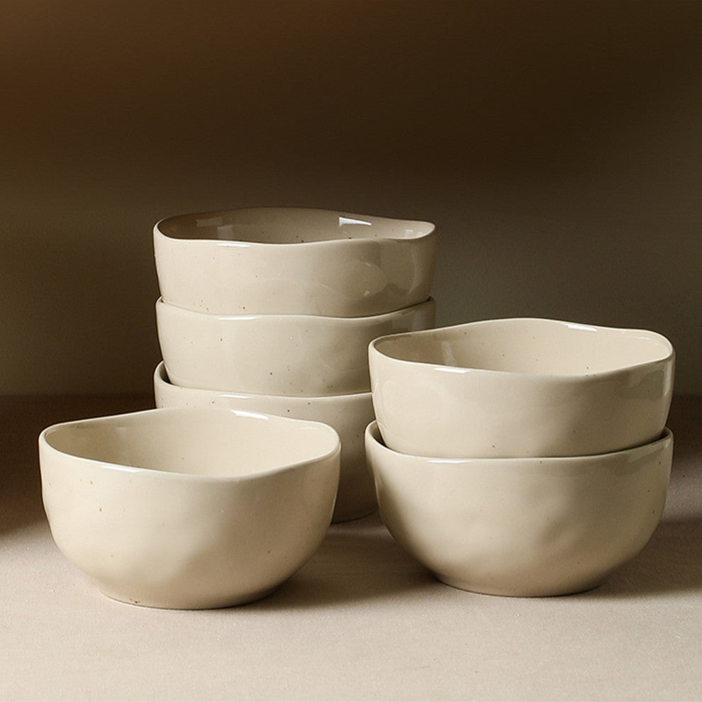 Stone Lain Mirella Stoneware Cereal Bowl Set of 4, Beige