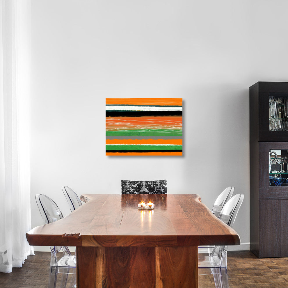 "Orange And Green Abstract 3" Fine Art Print