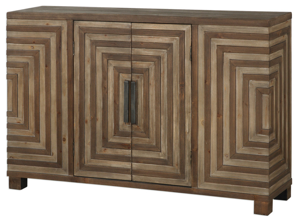 Uttermost 24773 Layton 48 1/2"W Fir Veneer Cabinet - Two Toned Brown