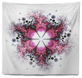 Violet Fractal Flower Pattern Abstract Wall Tapestry, 39"x32"