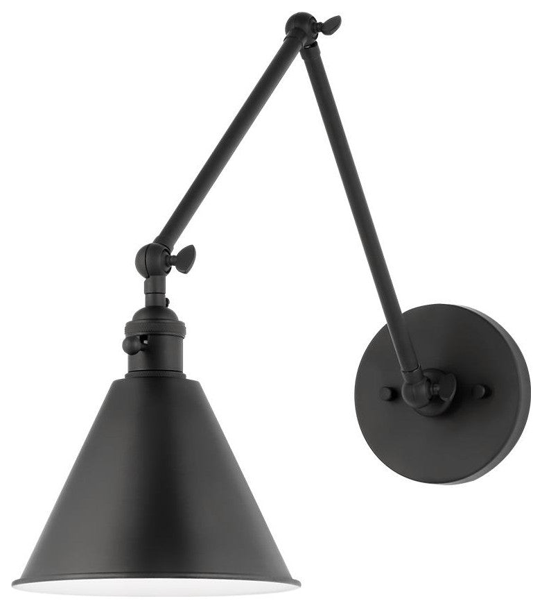 Salem Double Arm One Light Sconce, Midnight Black