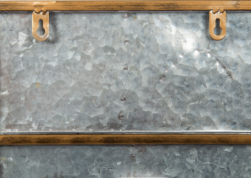 Galvanized Metal Wall Planter, 11.5"x16", Industrial Silver