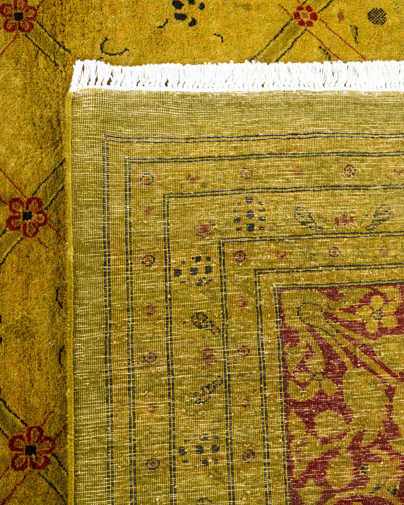 Fine Vibrance, One-of-a-Kind Hand-Knotted Area Rug Green, 9' 1" x 12' 0"