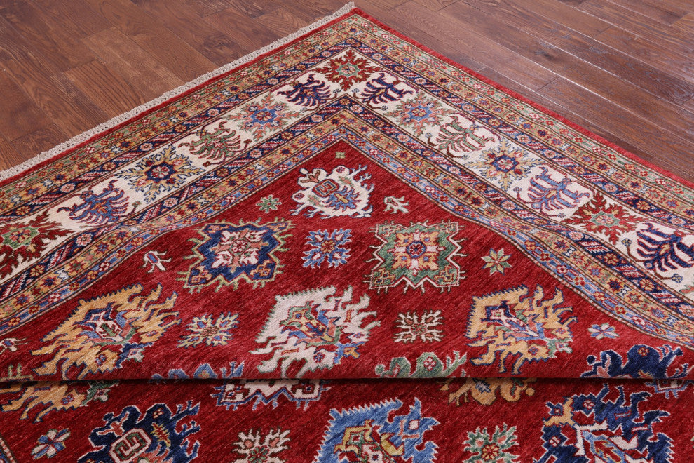 8' 10" X 11' 9" Super Kazak Geometric Handmade Rug Q9521