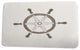 Nantucket Ship Wheel Geometric Print Bath Mat, Ivory, 21"x34"