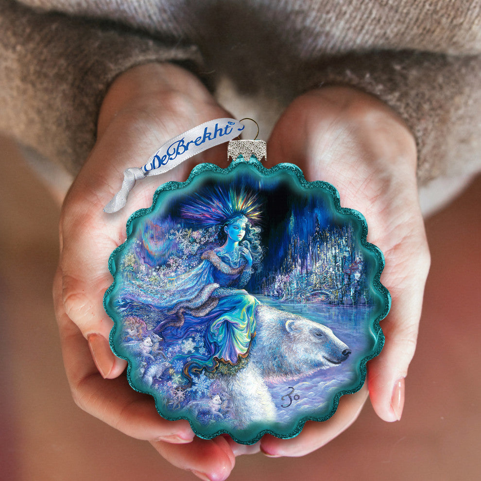 Polar Princess Wreath Glass Ornament