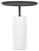 Cronos End Table-Polished White Marble