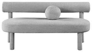 Parlor Boucle Fabric Upholstered Bench, Gray