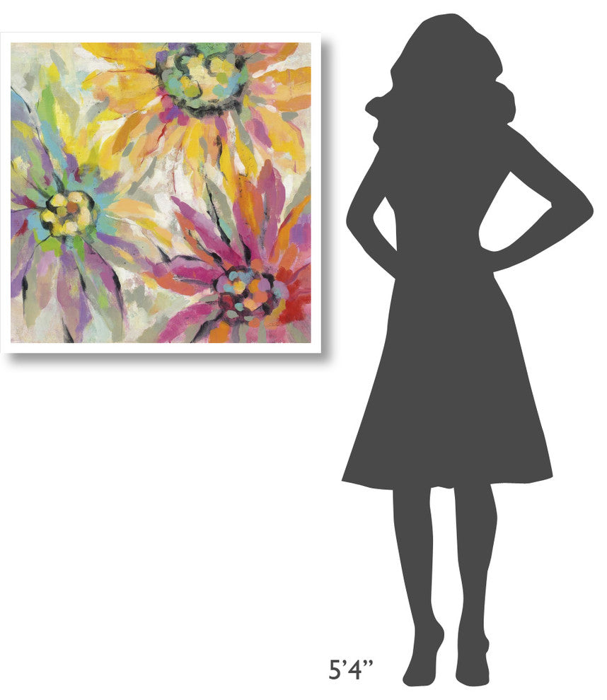 "Abstracted Petals I" Digital Paper Print by Silvia Vassileva, 32"x32"
