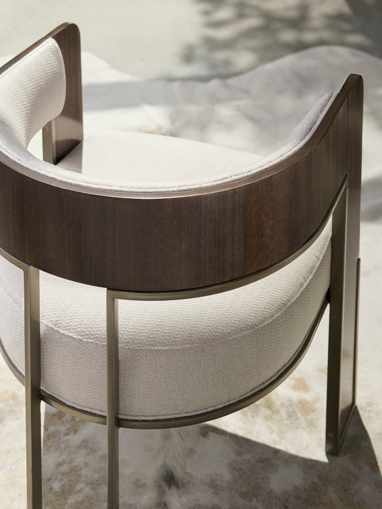 Modern Streamline Open Back Barrel Chair